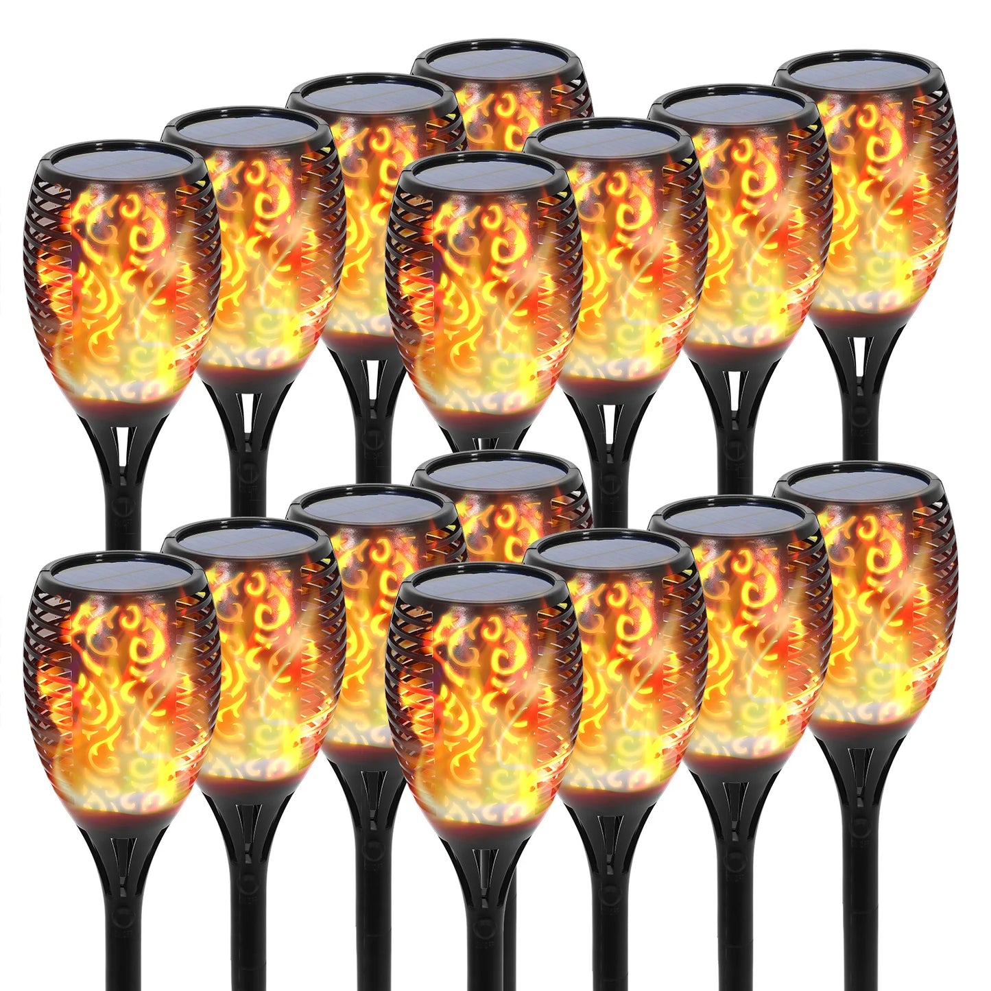 Solar Torch Lights Outdoor Waterproof Pathway Landscape Lighting Set