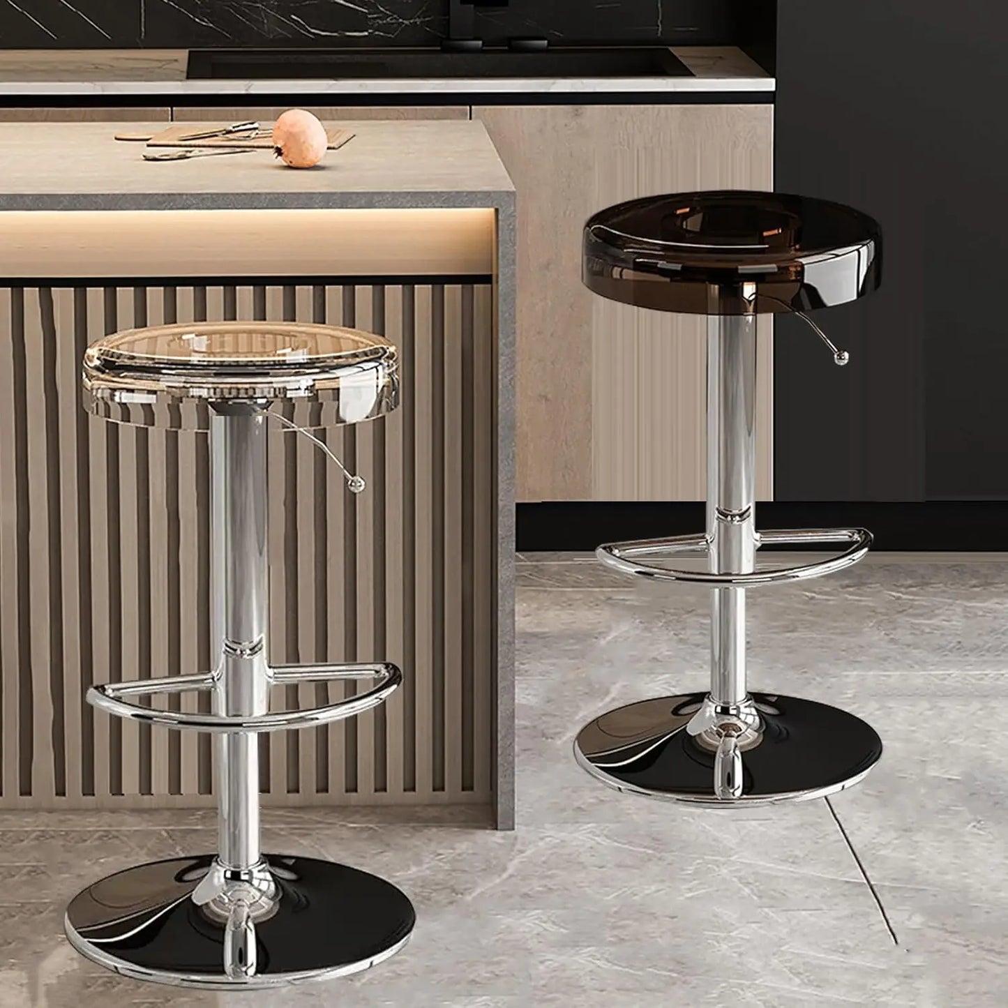 GUANGBAI Clear Acrylic Swivel Bar Stools Set Of 2