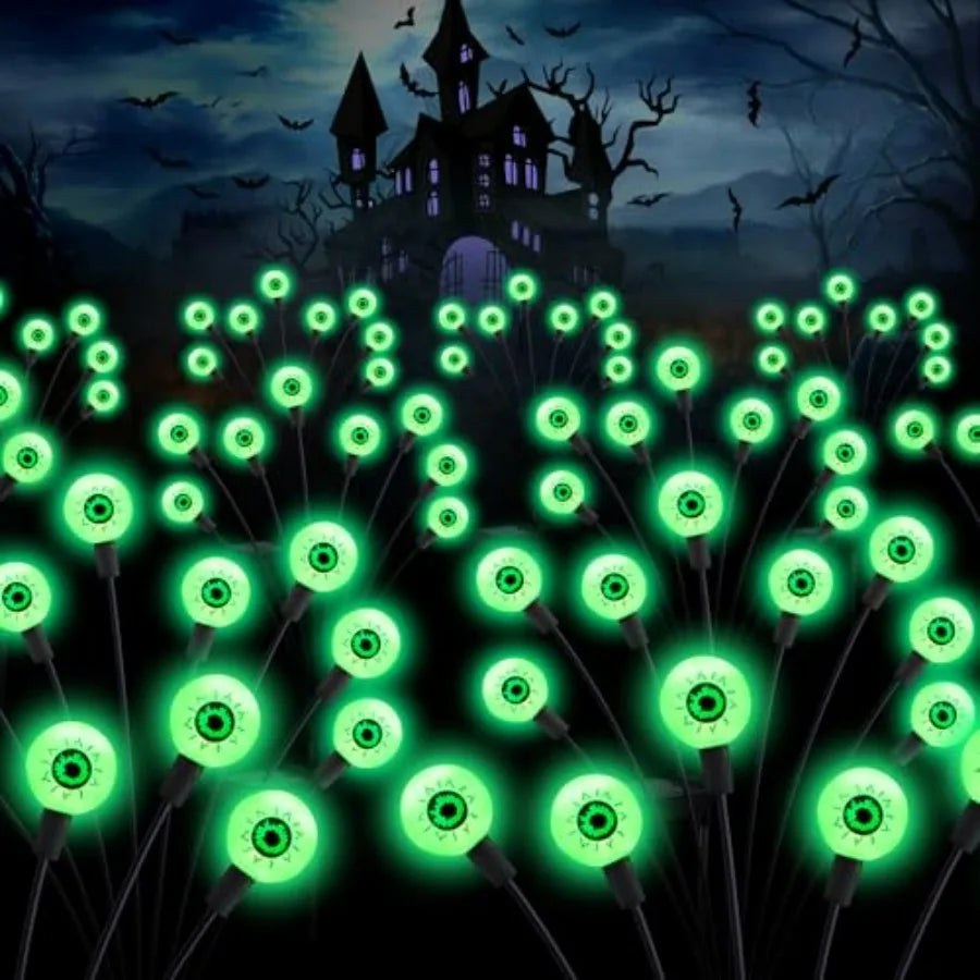 Solar Lights Outdoor 4 Pack, 32 LEDs,Solar Garden Lights, Outdoor Decorations, Firefly Light for Patio Decor, Big Bulb, Unique