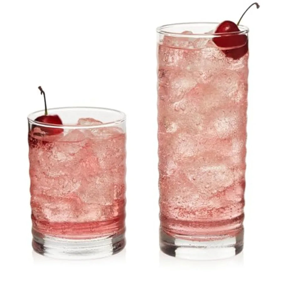 Classic Rocks And Tumbler Glass Set With Dishwasher Safe Glasses