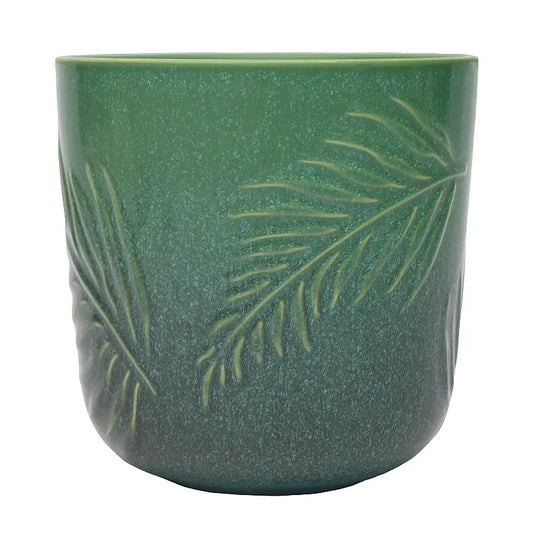 Ceramic Planter With Botanical Design For Indoor And Outdoor