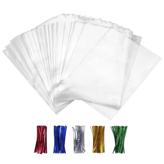 Clear Cellophane Bags 100 Count For Gift Wrapping Pack