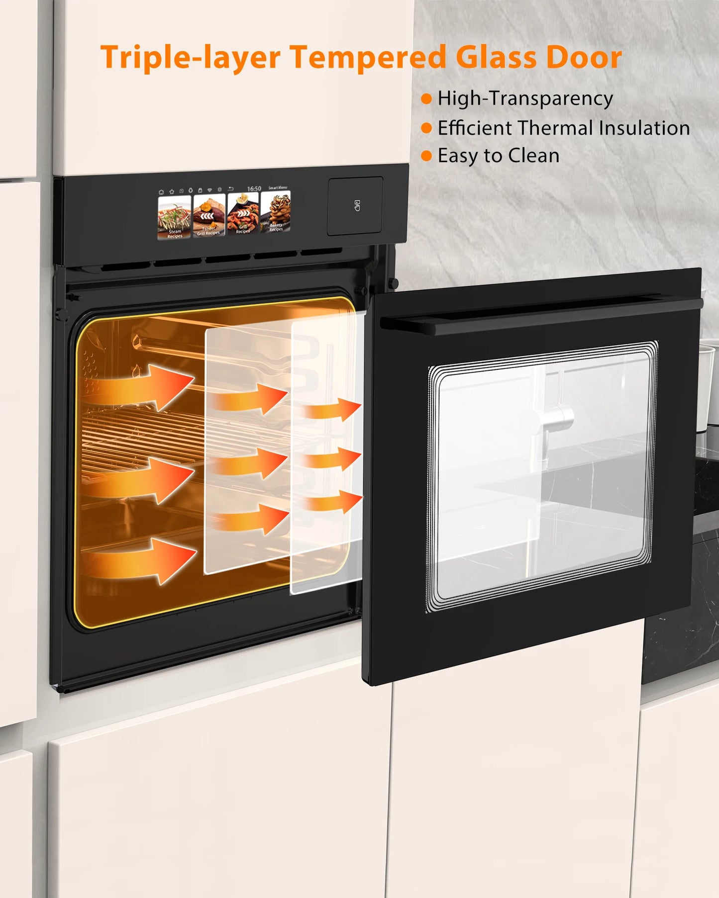 Adoolla Built-in Electric Wall Oven With TFT Display 8 Modes