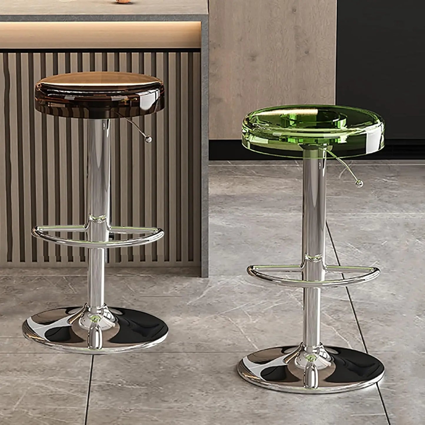 GUANGBAI Clear Acrylic Swivel Bar Stools Set Of 2
