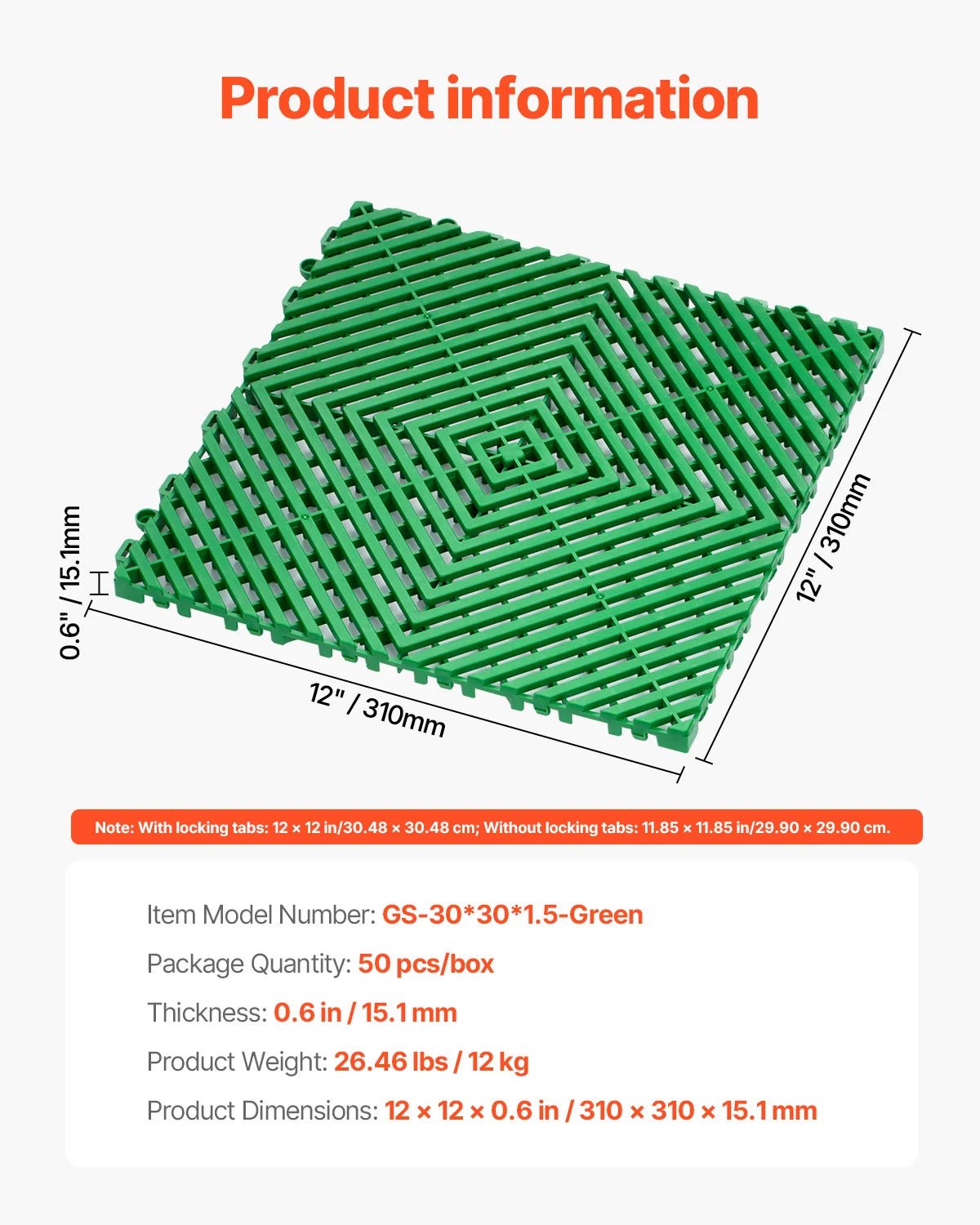 SucceBuy Interlocking Drainage Mat 12inx12in 12/24/40/50/55 Pcs Splicing Mats Non-Slip PP Drainage Floor Tile & Shower Mat