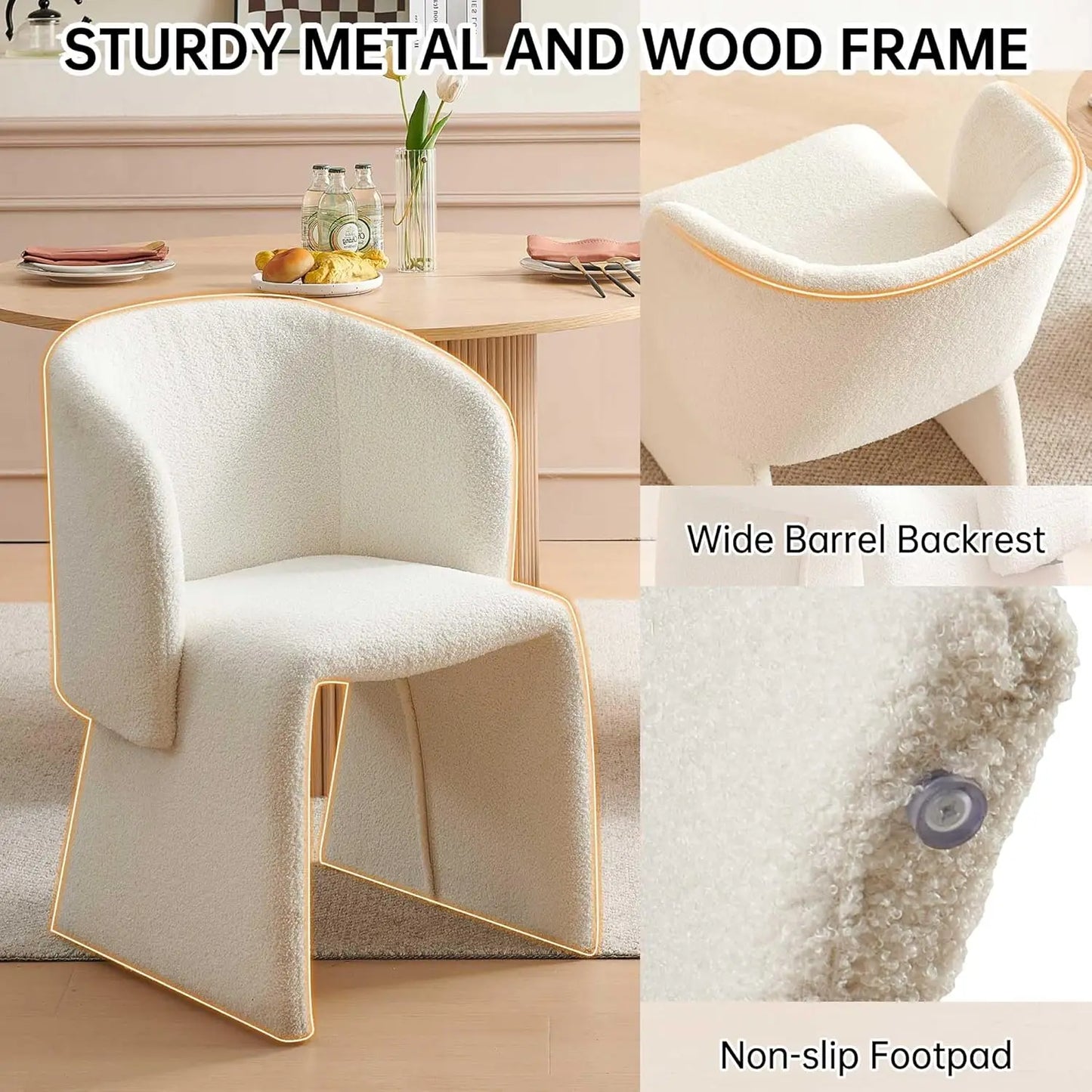 Modern Round Dining Table Set With Barrel Chairs French Country