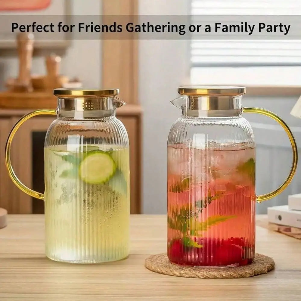 Glass Pitcher Set With Lid For Cold Brew Lemonade Today