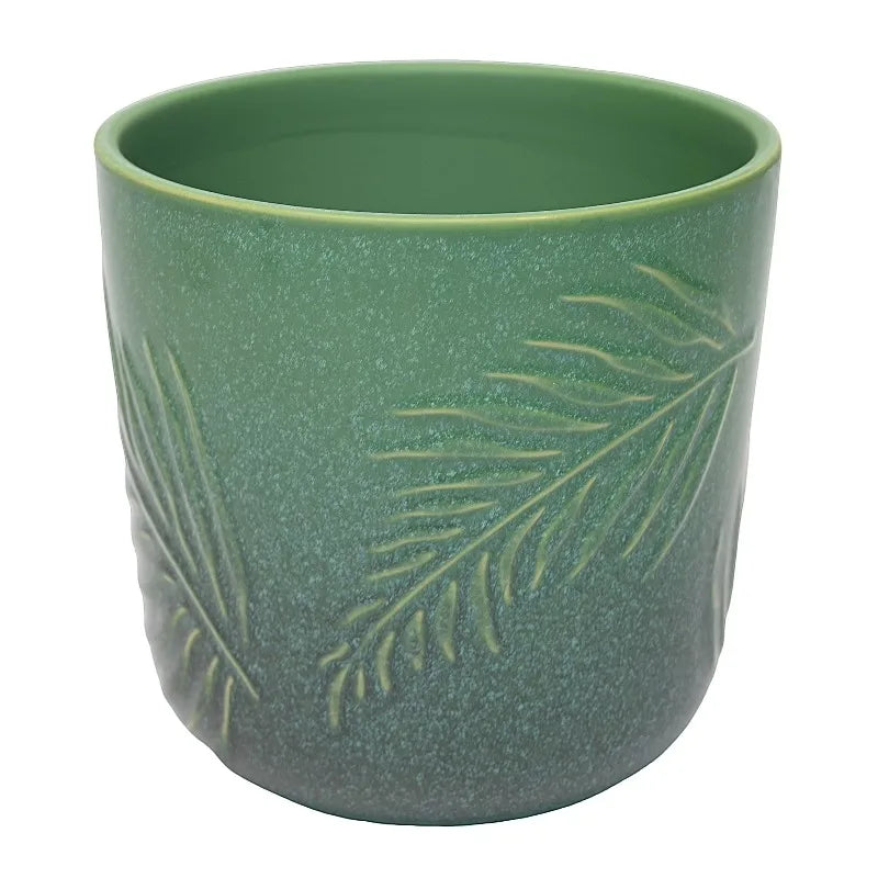 Ceramic Planter With Botanical Design For Indoor And Outdoor