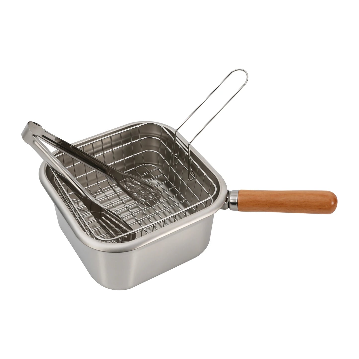 Stainless Steel Deep Fryer And Steamer Pot With Basket