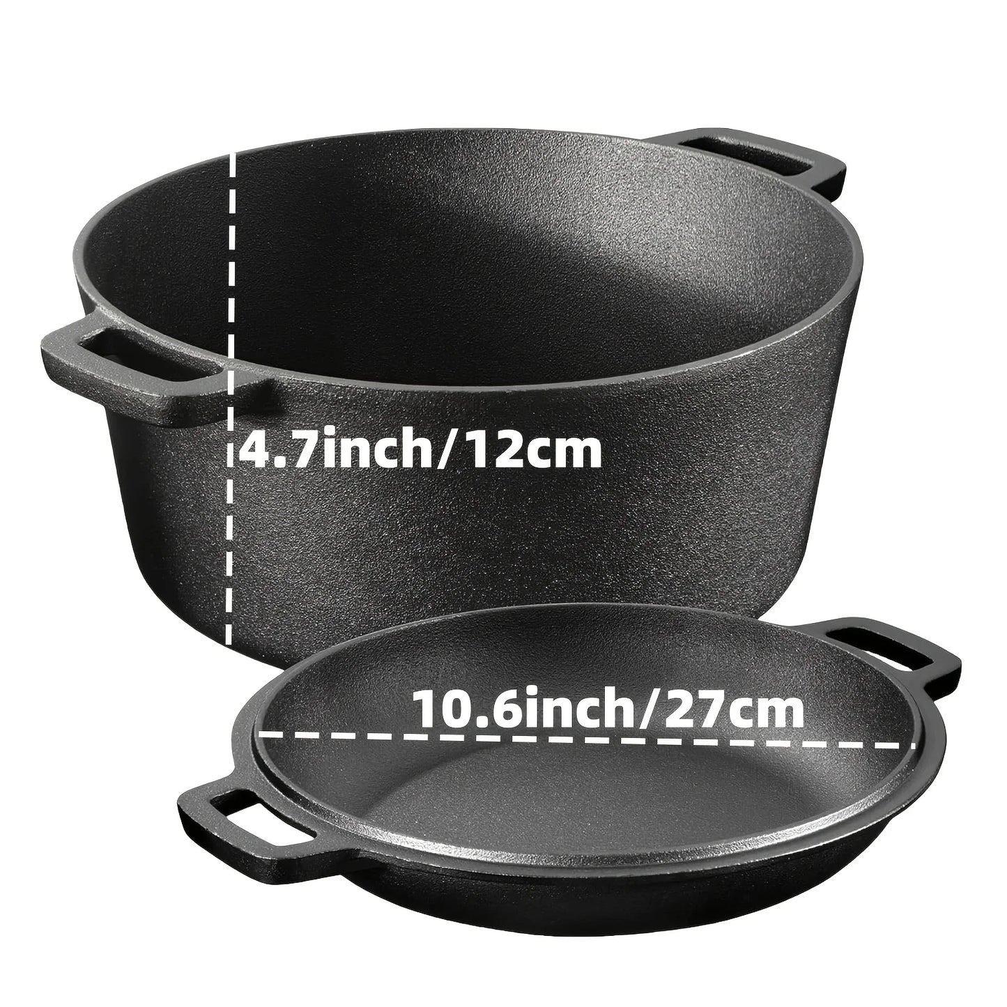 AEDG Three-Piece Cast Iron Skillet Set Preseasoned For Oven Grill Campfire