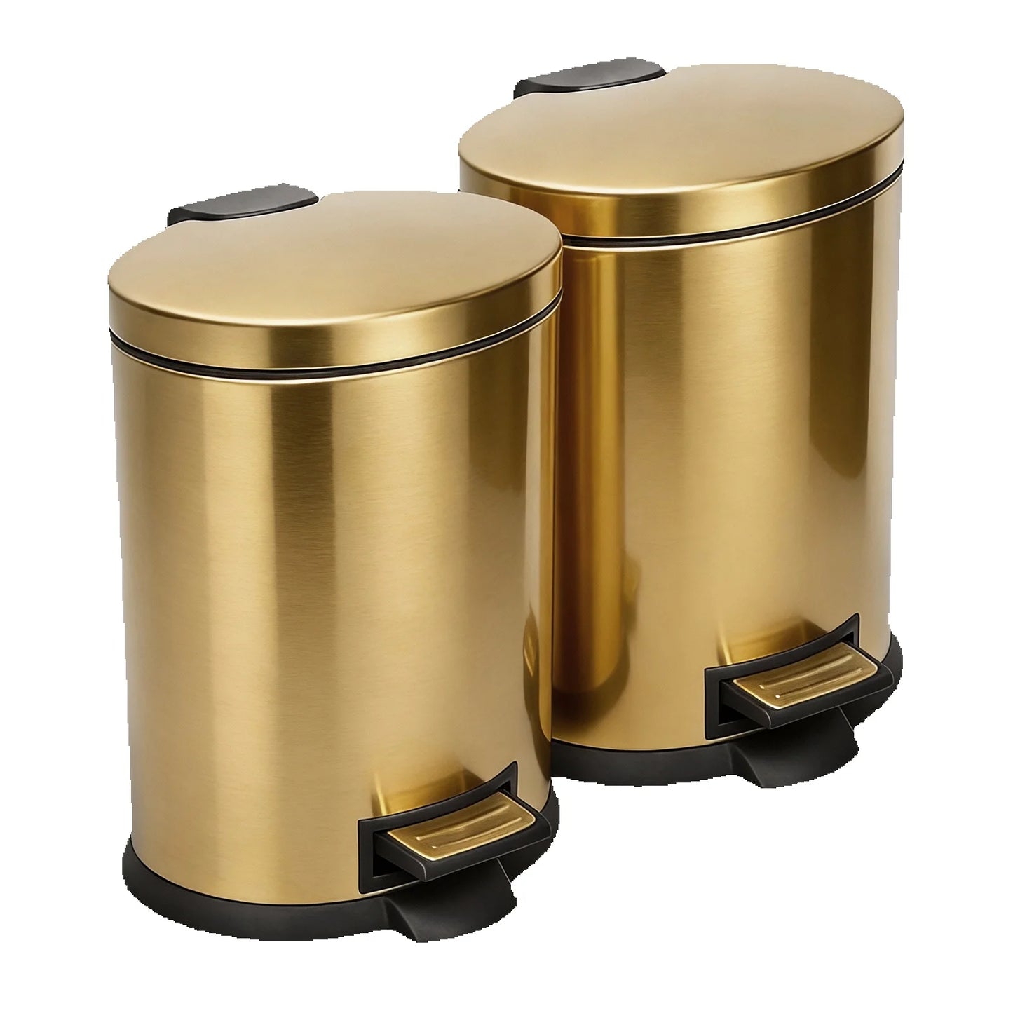 HANSMART Round Stainless Steel Trash Can Non Skid Base