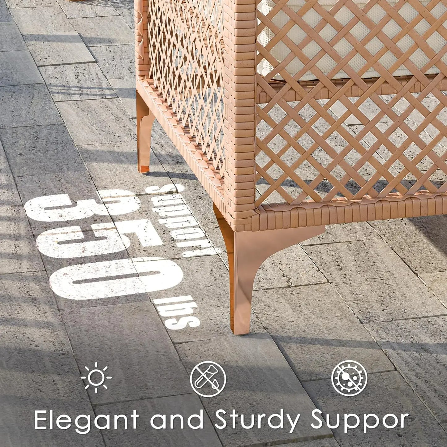XIAOLANG Outdoor Patio Conversation Set Cushioned Wicker Sofa