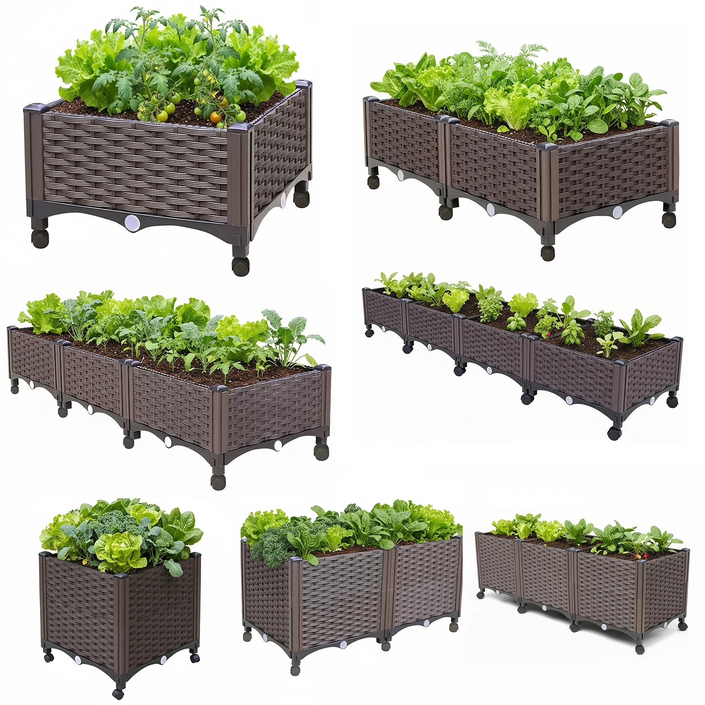 Elevated Garden Box With Drainage Plug For Outdoor Planter Beds