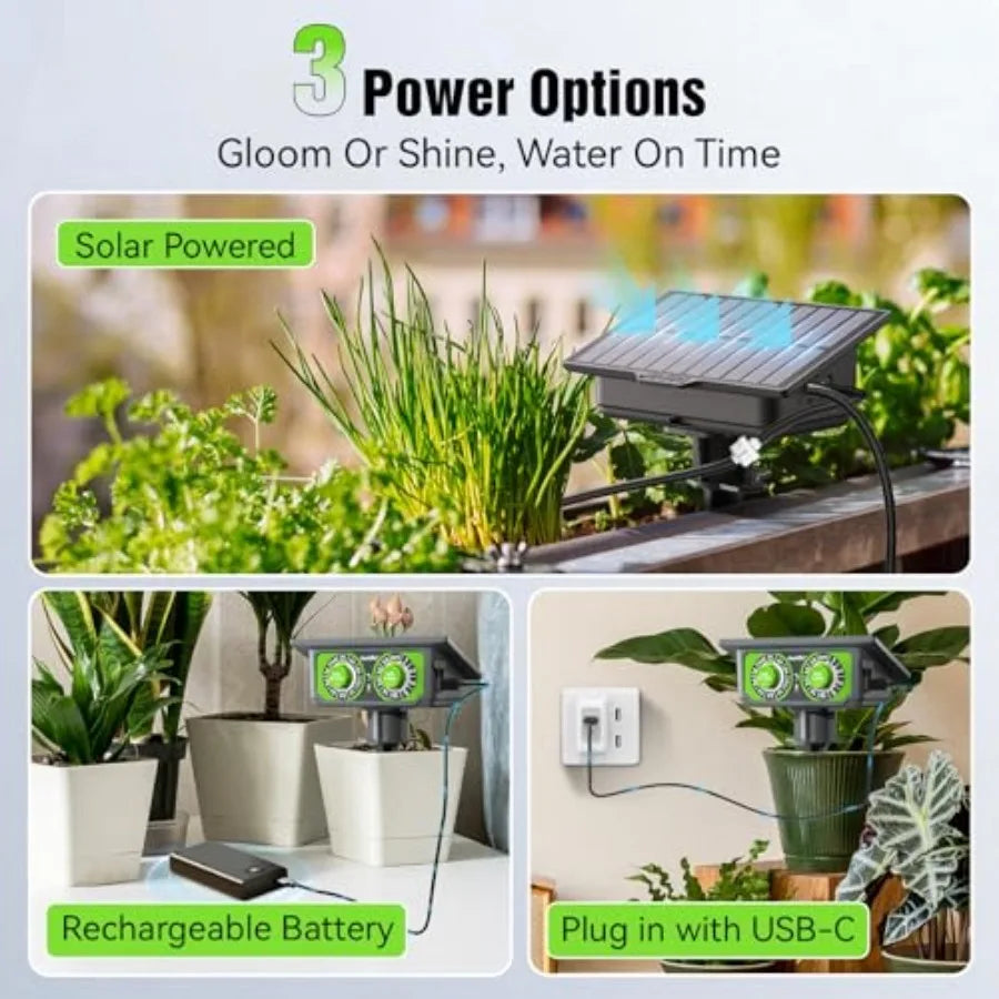Easy-Setup Solar Drip Irrigation System for Indoor Outdoor Plants