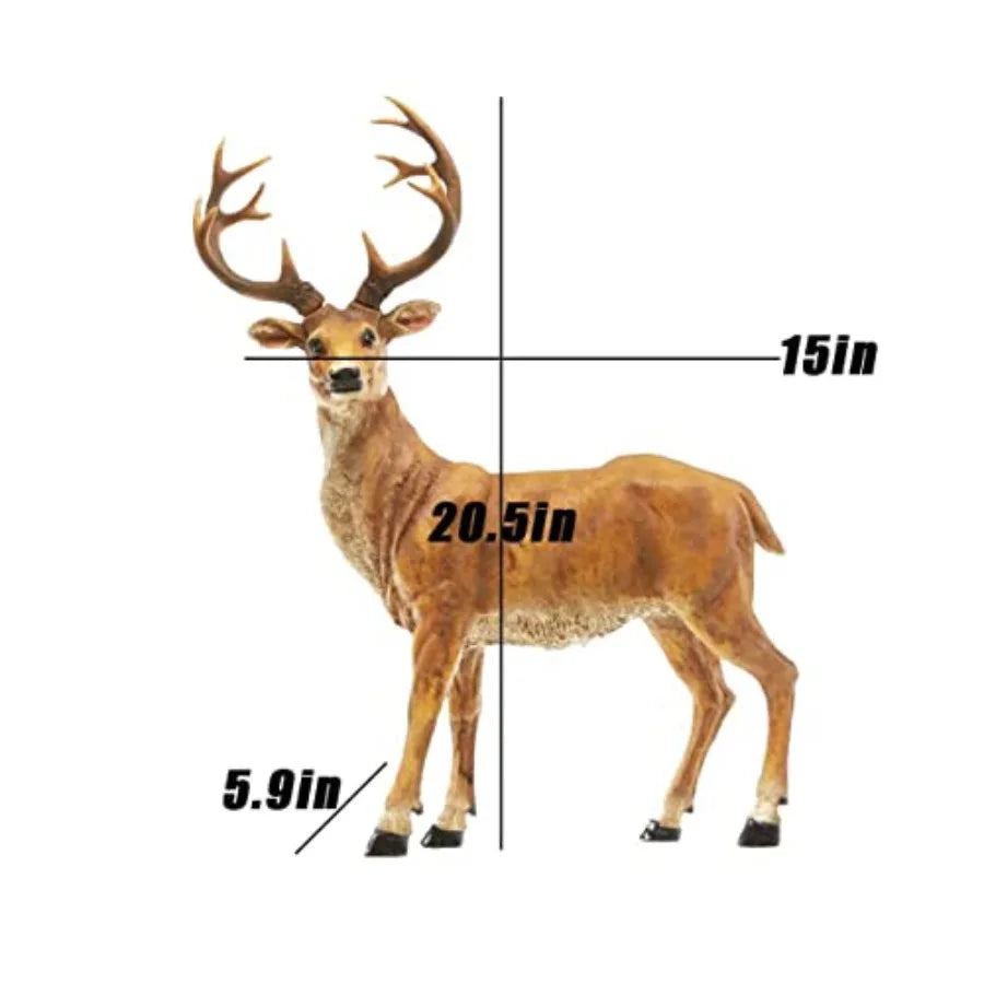 SHXI Resin Deer Figurine Set Female and Male Garden Statues