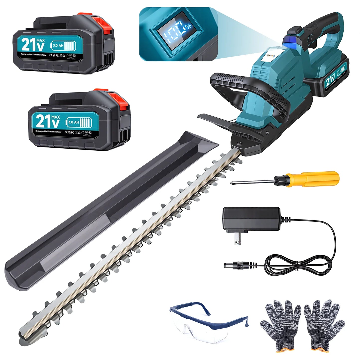 XYSD Cordless Hedge Trimmer With Battery And 180 Degree Head