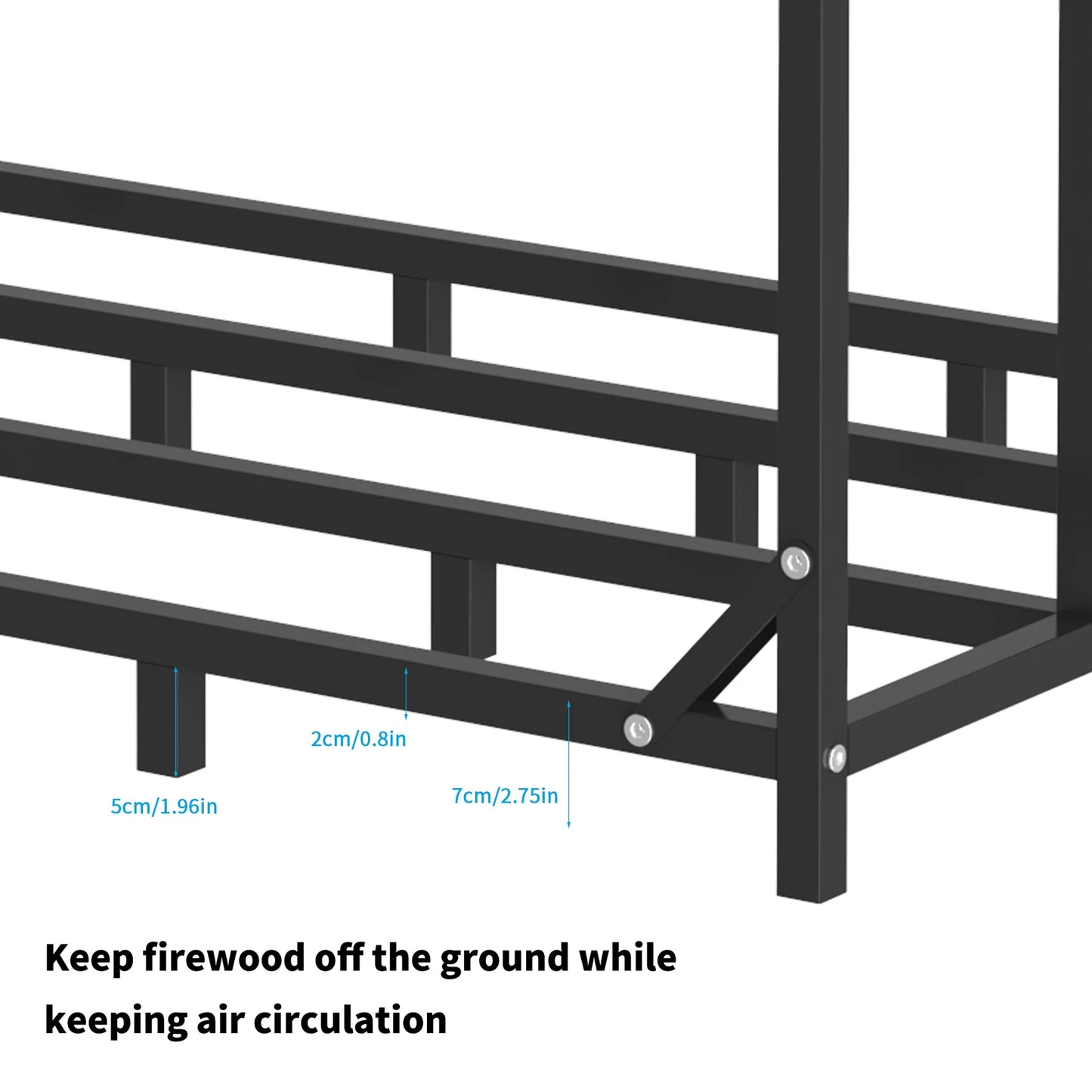 Heavy Duty Outdoor Firewood Storage Rack With Top Cover Rust Resistant
