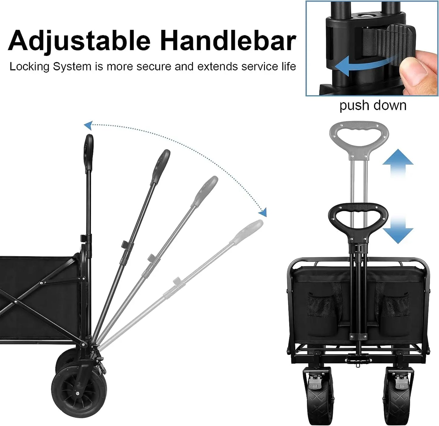 NONEL Collapsible Folding Wagon With Wheels For Camping Outdoor Activities