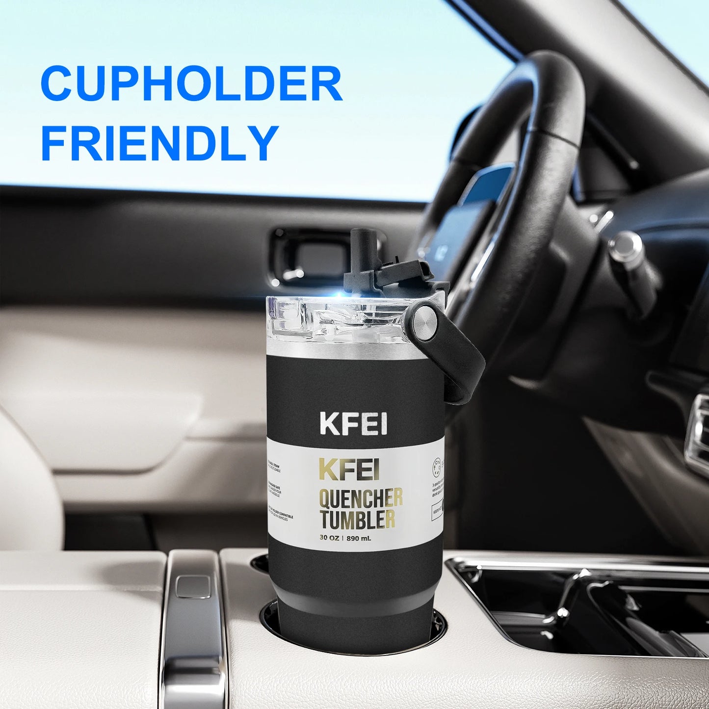 Insulated 30Oz Stainless Steel Tumbler With Lid And Straw