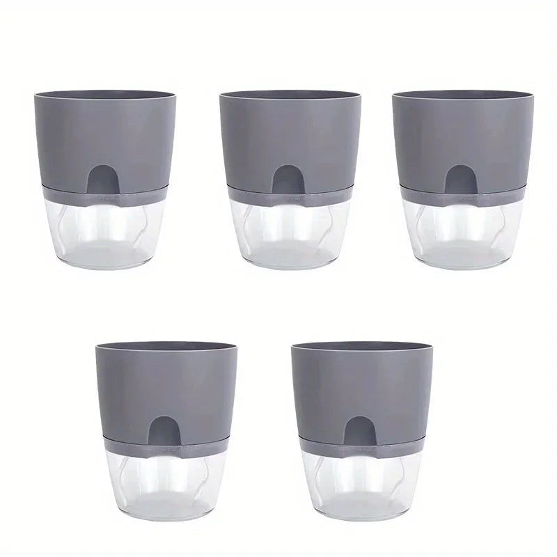 Self Watering Plastic Flower Pot Set Double Layer For Bonsai And Succulents
