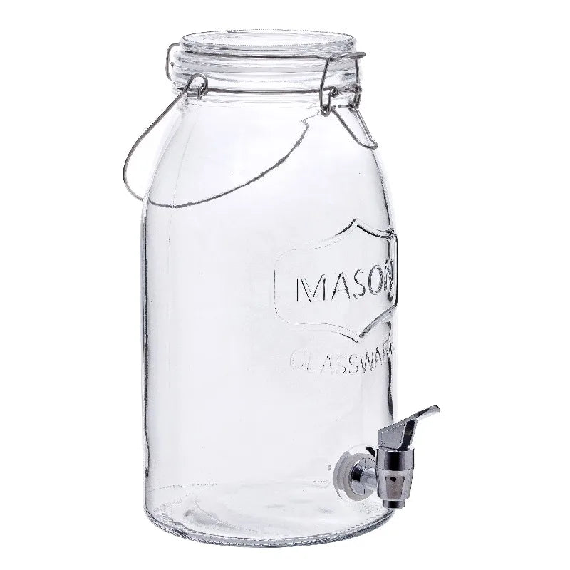 Clear Glass Mason Sun Tea Beverage Dispenser Jar