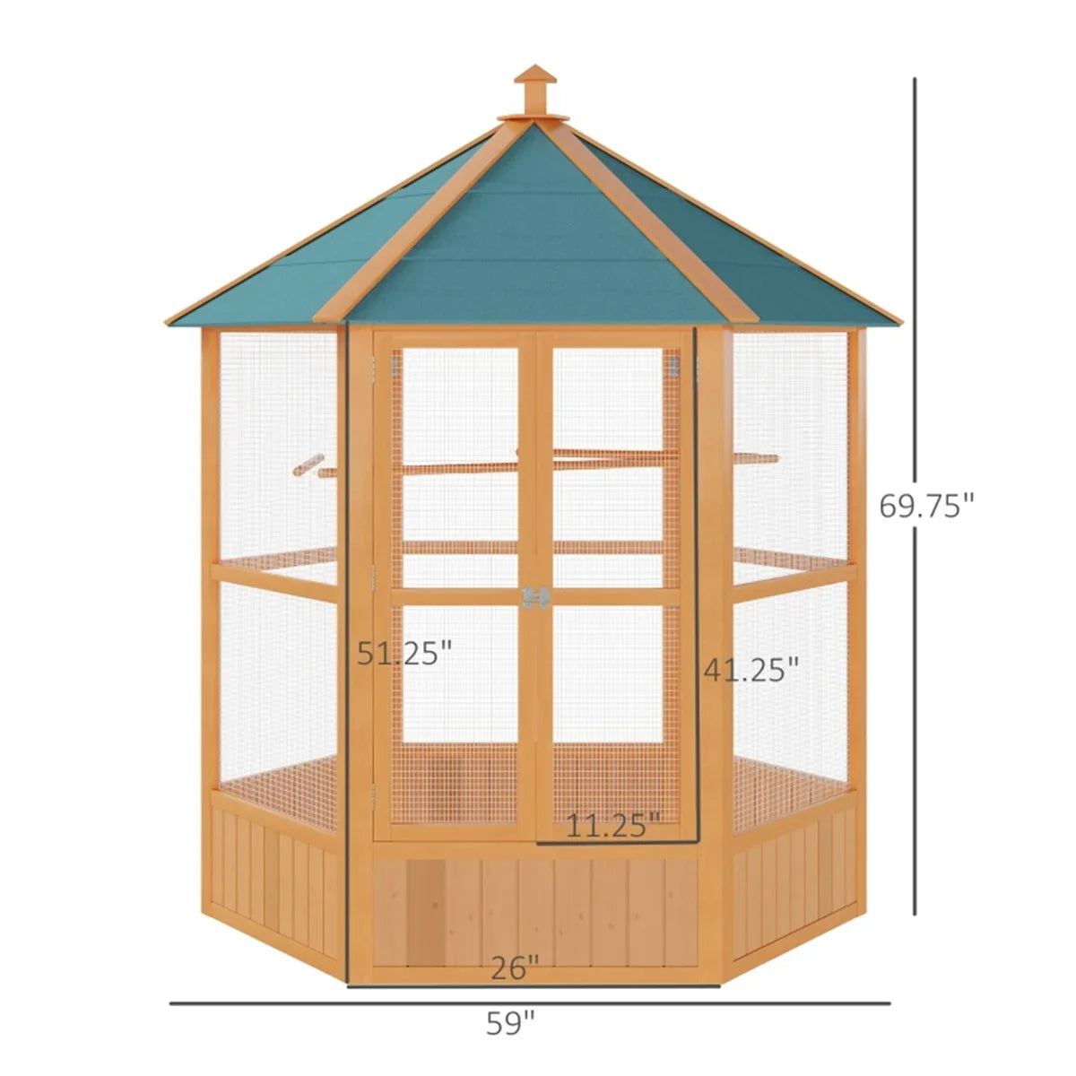 NONECN Wooden Birdcage Outdoor Aviary With Pull Out Tray