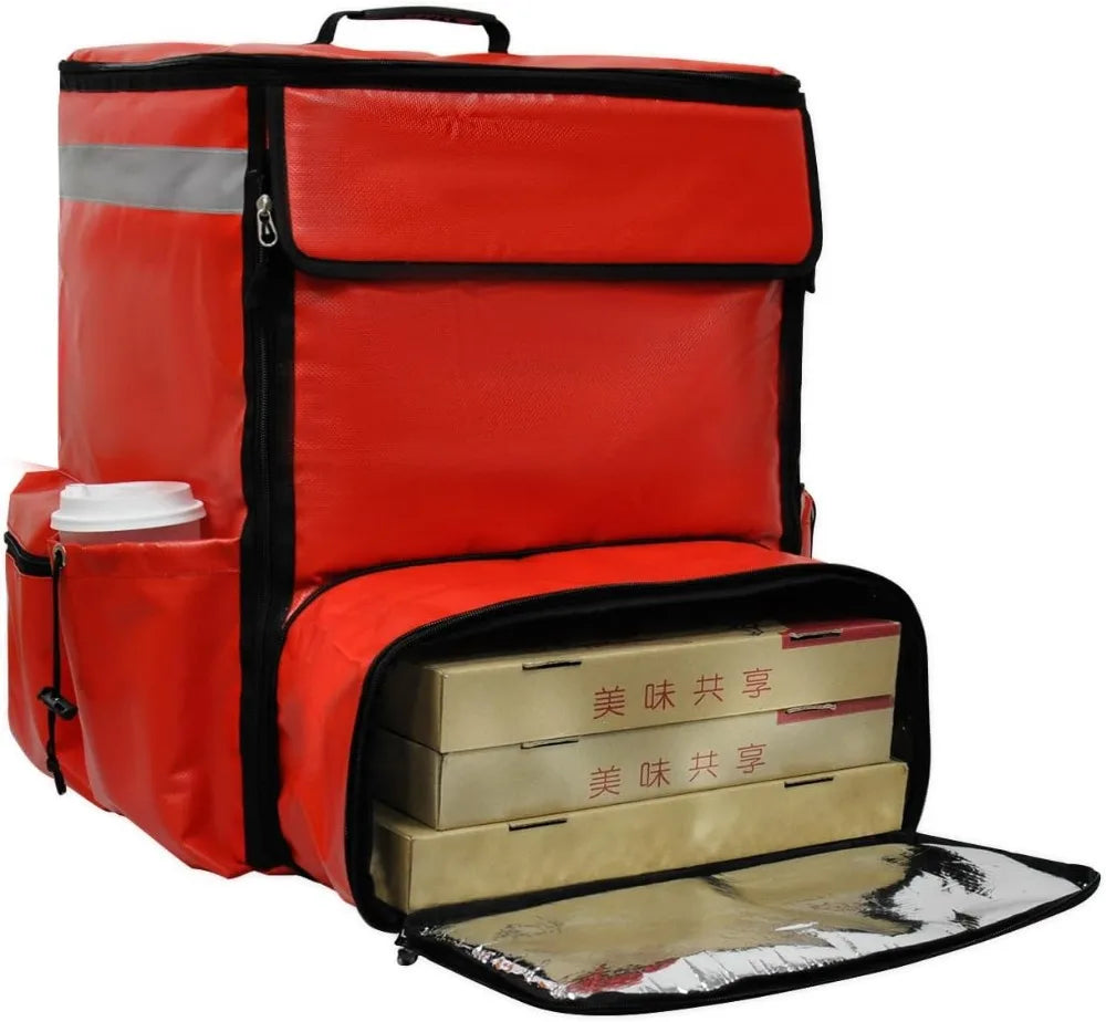 Insulated Food Delivery Backpack Expandable With Cup Holders Waterproof