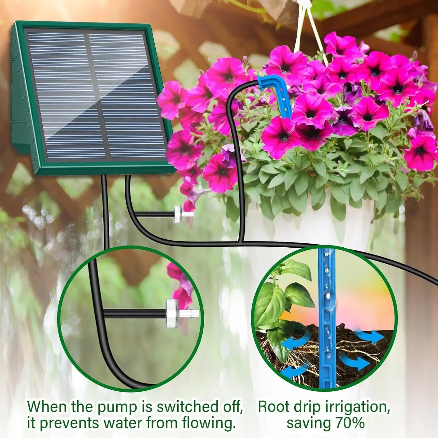 Solar Garden Irrigation System for Balcony with Automatic Drip Kit