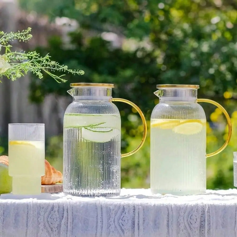 Glass Pitcher Set With Lid For Cold Brew Lemonade Today