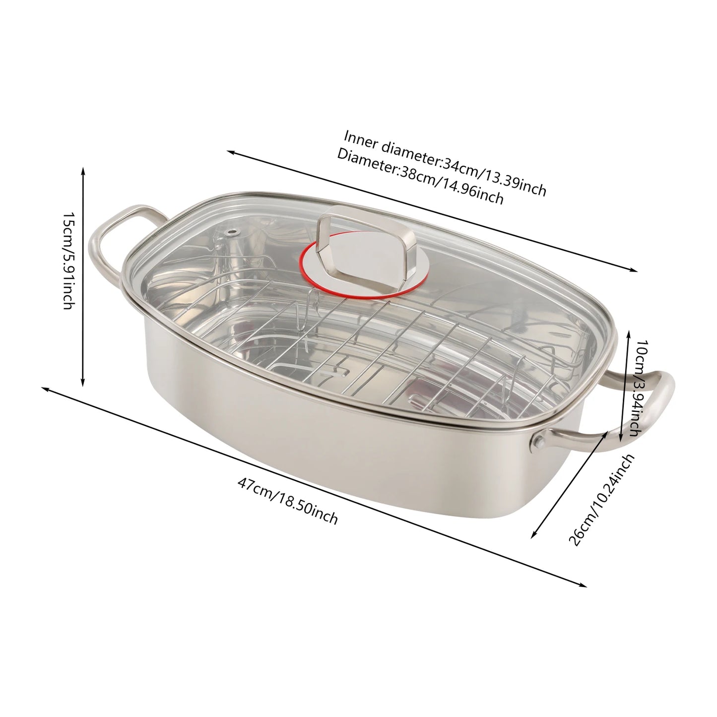 Bymaocar Stainless Steel Steamer Pot With Double Layer Ceramic Plate