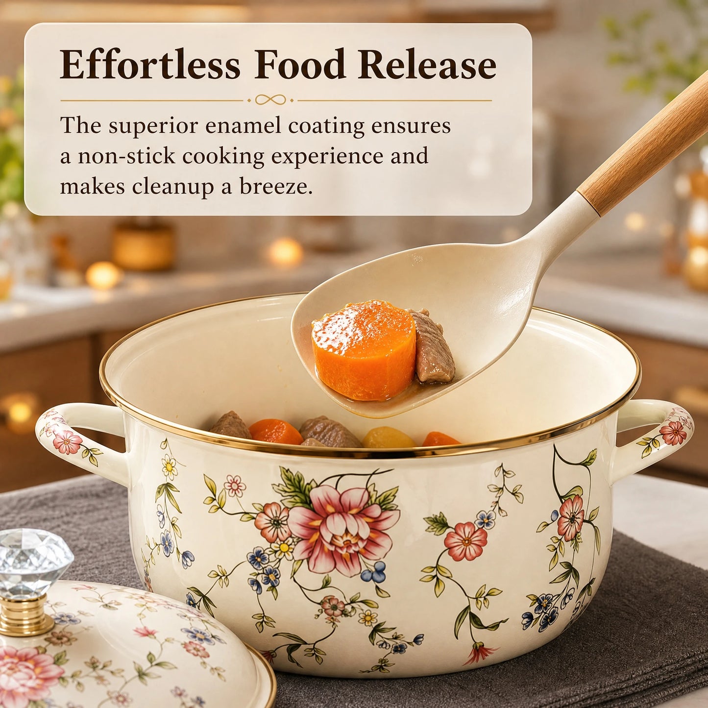 Enamel Pot With Lid For All Stovetops Durable Kitchenware