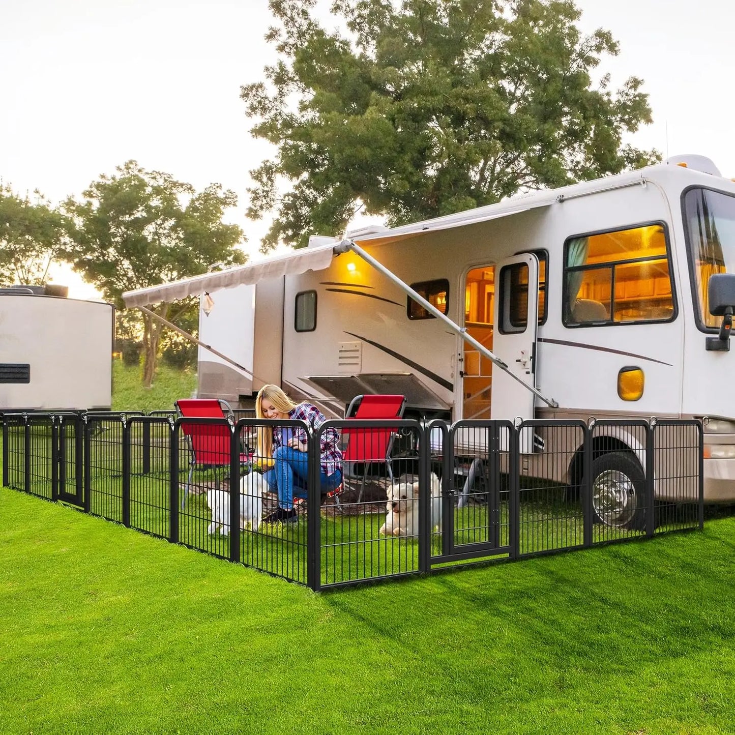 Dog Playpen Outdoor Metal Pet Fence Heavy Duty Durable Pen
