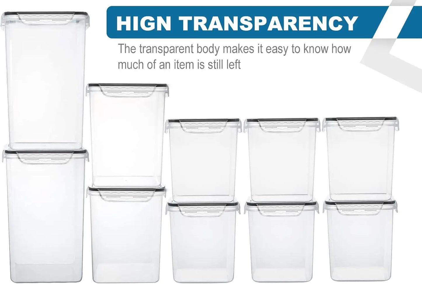 Airtight Food Storage Containers Set, 10-Pack For Pantry Organization
