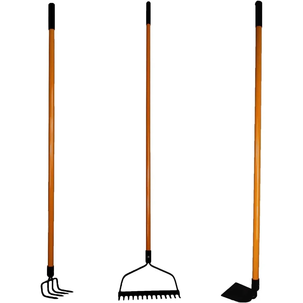 Assorted Garden Rake Set 3-Piece With Hoe And Cultivator