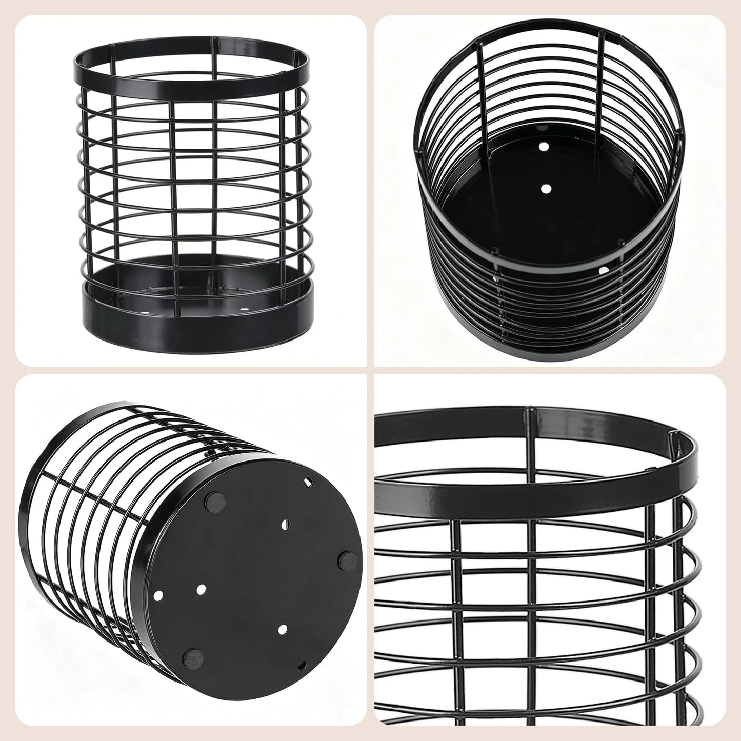 Utensil Holder for Kitchen Counter, Stainless Steel Utensil Crock for Cooking Tools, Spatula, Silverware Forks, Knives, Spoons Countertop Organizer