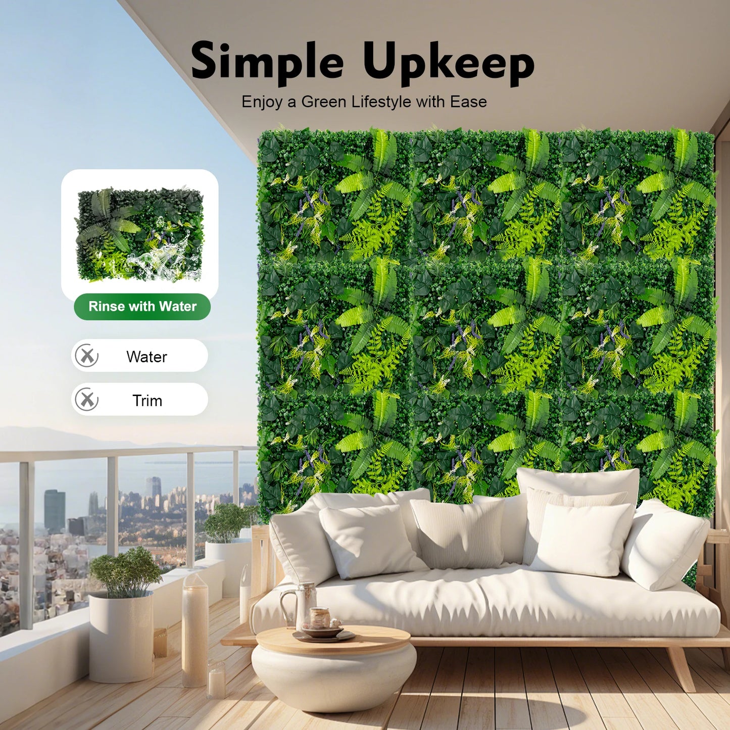 6PCS 60x40cm Artificial Grass Backdrop Wall, Greenery Walls，Greenery Backdrop for Indoor/Outdoor, Wedding, Garden, Home
