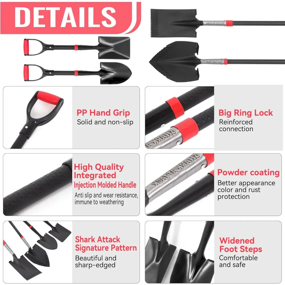 Steel Garden Shovel Set With D Grip Handles For Digging And Planting