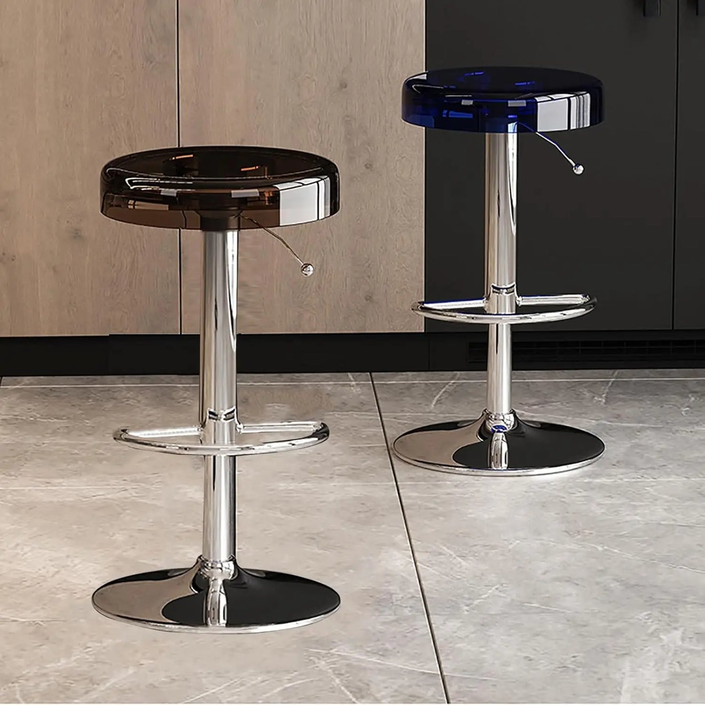 GUANGBAI Clear Acrylic Swivel Bar Stools Set Of 2