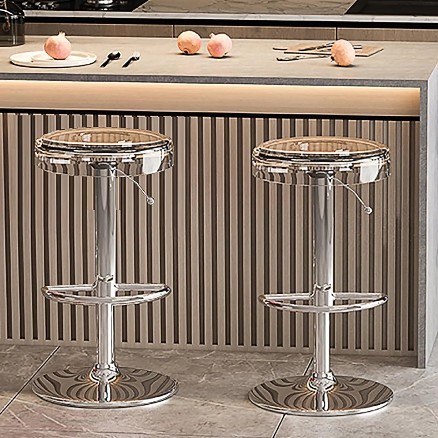 GUANGBAI Clear Acrylic Swivel Bar Stools Set Of 2