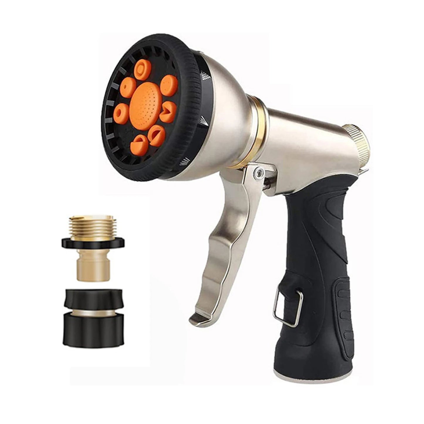 Outdoor Garden Watering Tool, 9 Mode Hose Nozzle, Zinc Alloy Anti-rust Nozzle, Nozzle for Lawn Irrigation & Plant Watering