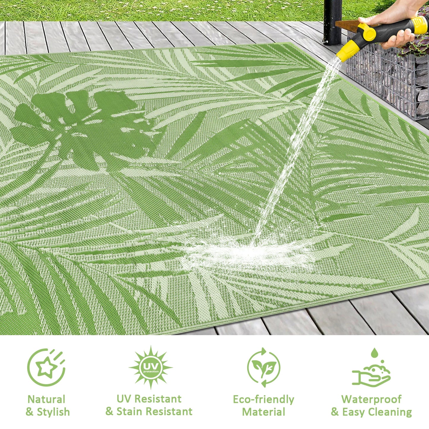 Outdoor Waterproof Recycled Polypropylene Straw Rug Patio Carpet