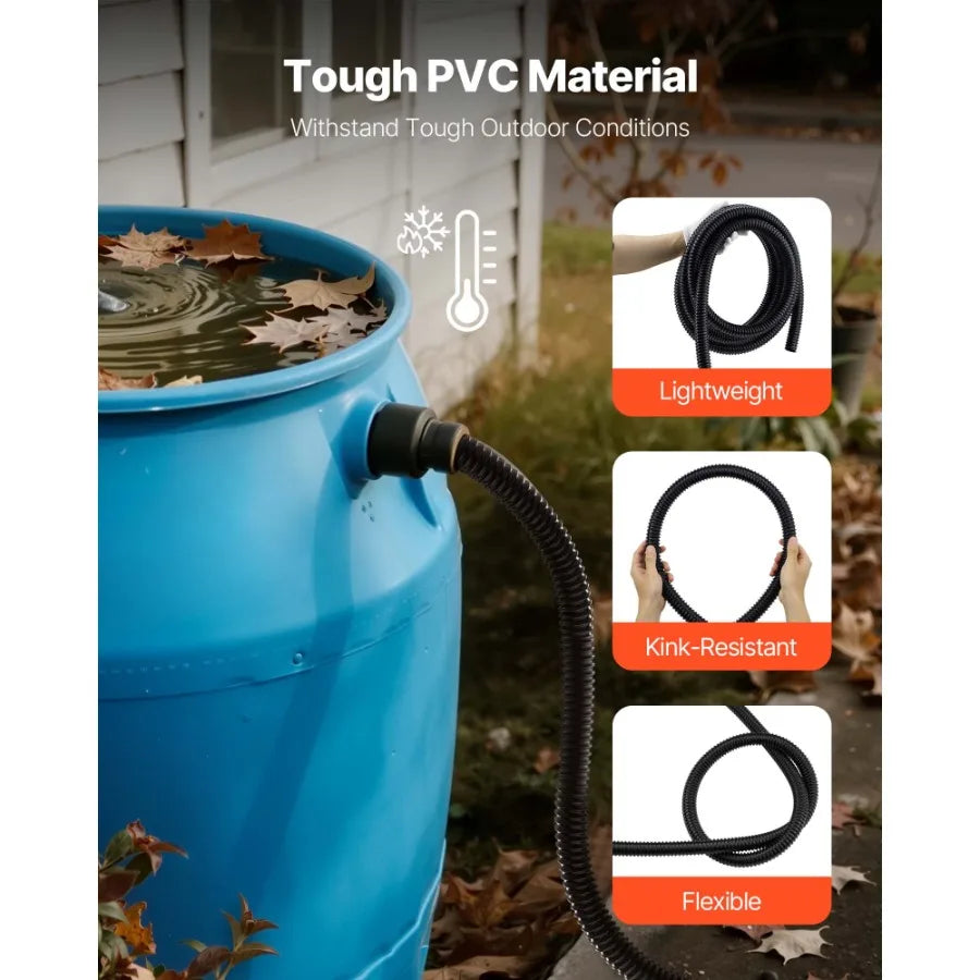 Corrugated Pond Tubing Flexible PVC Hose For Water Features