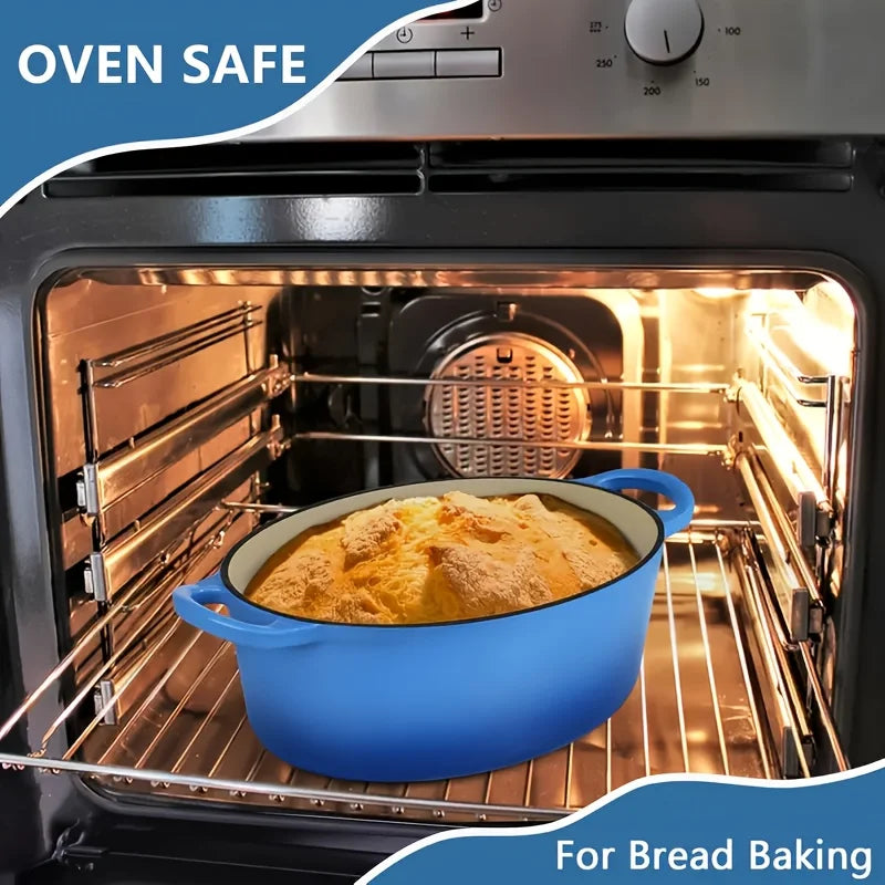 Enameled Cast Iron Dutch Oven With Lid For Bread Baking