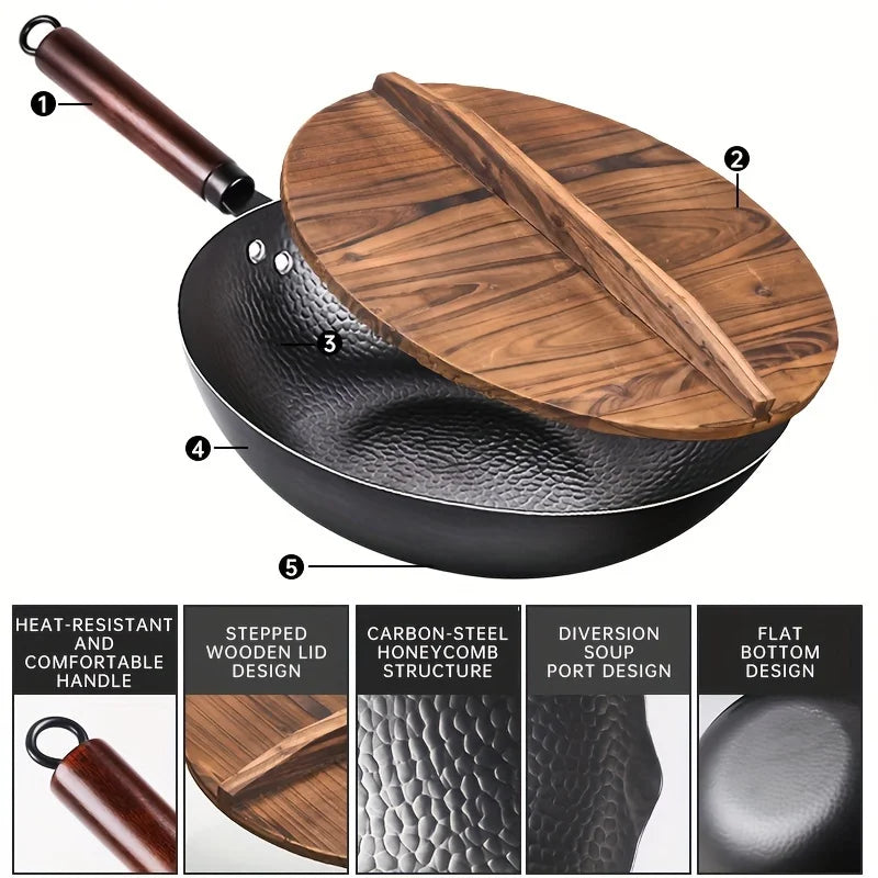 CS KOCH SYSTEME Cast Iron Wok With 11-Piece Cookware Accessories