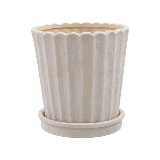 Shell Planter Ceramic Indoor Outdoor Flower Pot Elegant
