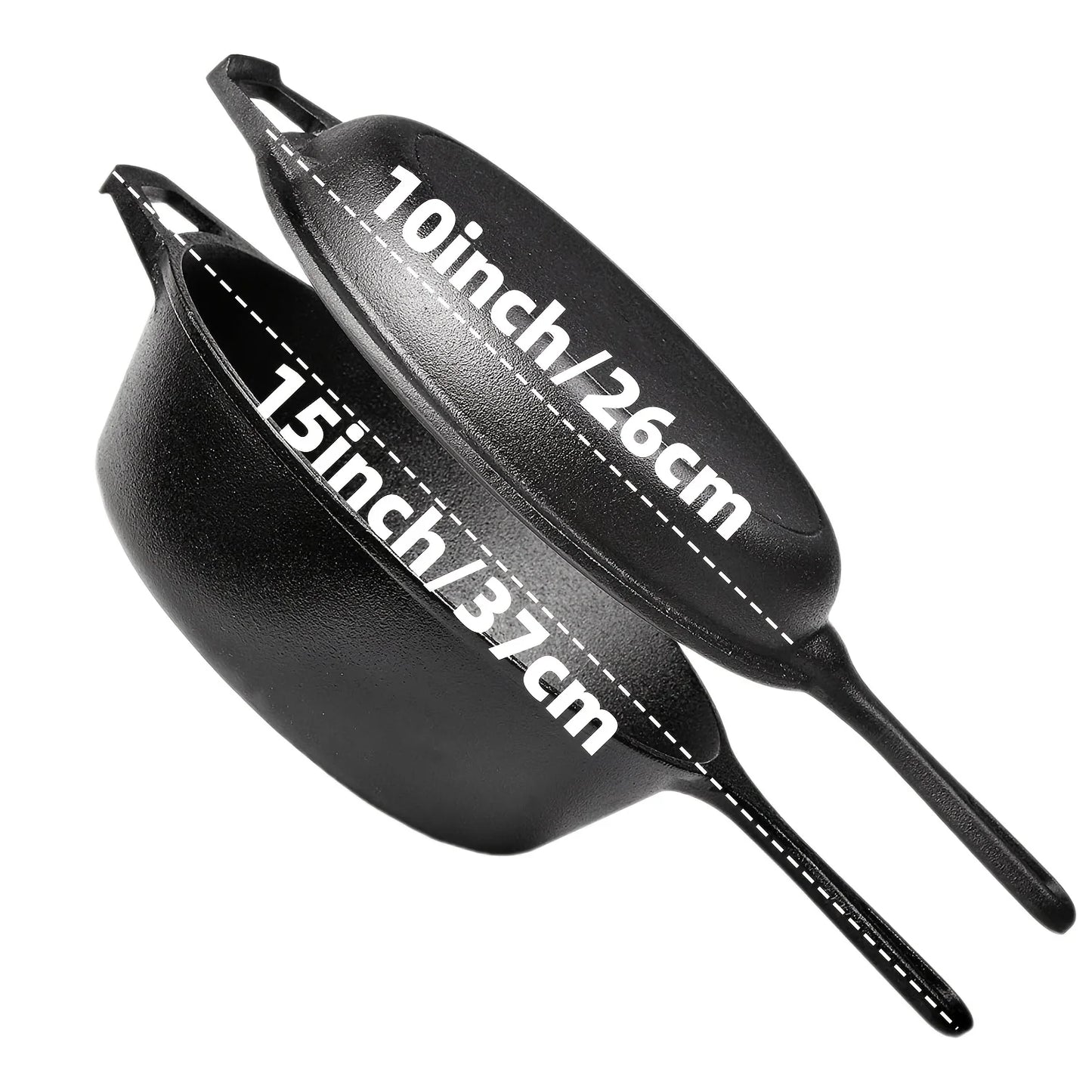AEDG Three-Piece Cast Iron Skillet Set Preseasoned For Oven Grill Campfire