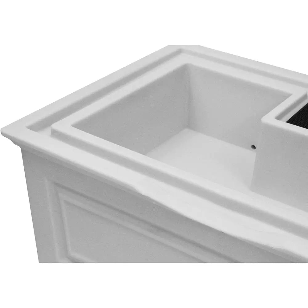 42 Gallon Colonial Rainwater Barrel with Drainage and Brass Faucets, Light Gray