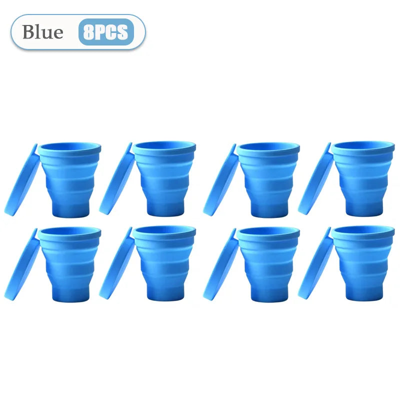 Silicone Folding Telescopic Cup With Lid For Tea And Coffee