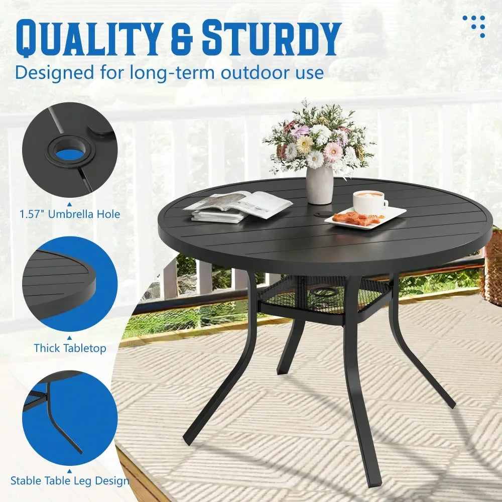 XMSJ Outdoor Dining Table Weather Resistant Patio Furniture