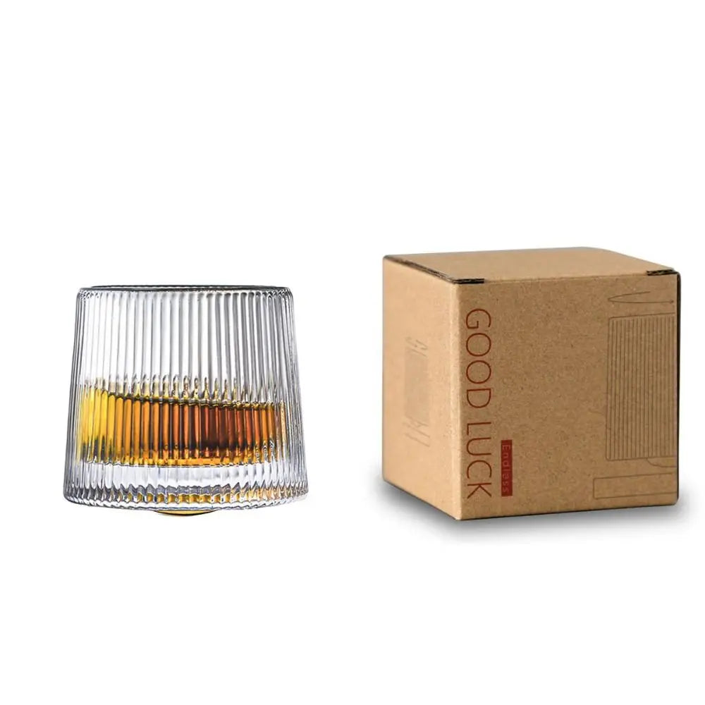Rotating Whiskey Glass With Base 360 Degree Spin Cocktail